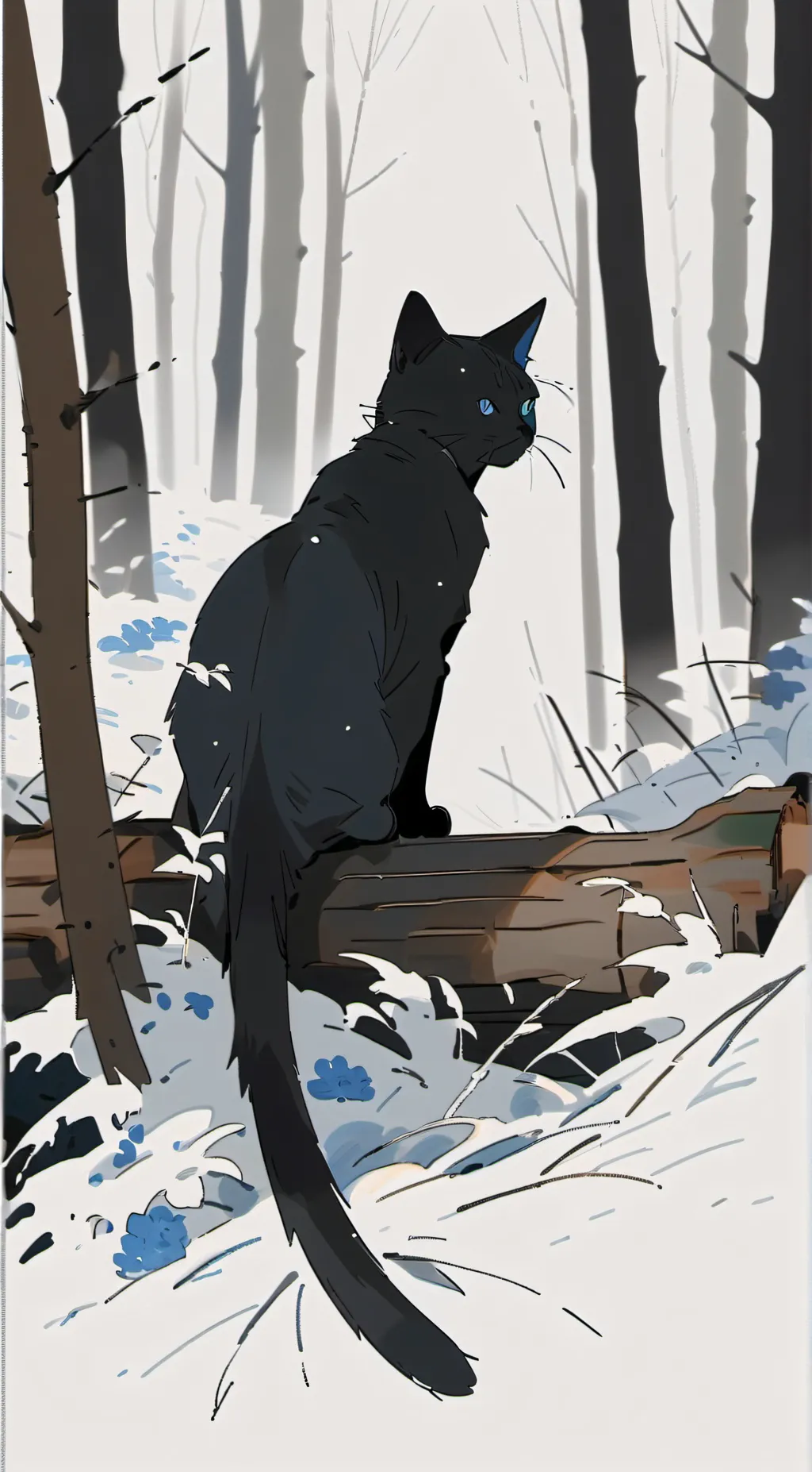 ai character: The blue eyes cat  background