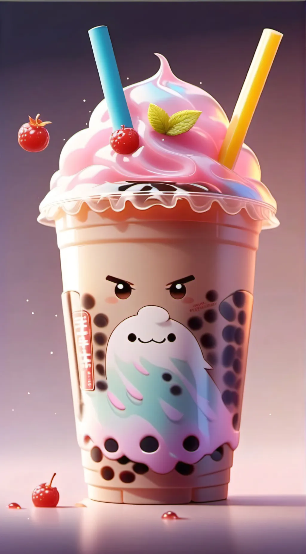 ai character: Bubble Tea Flavour background