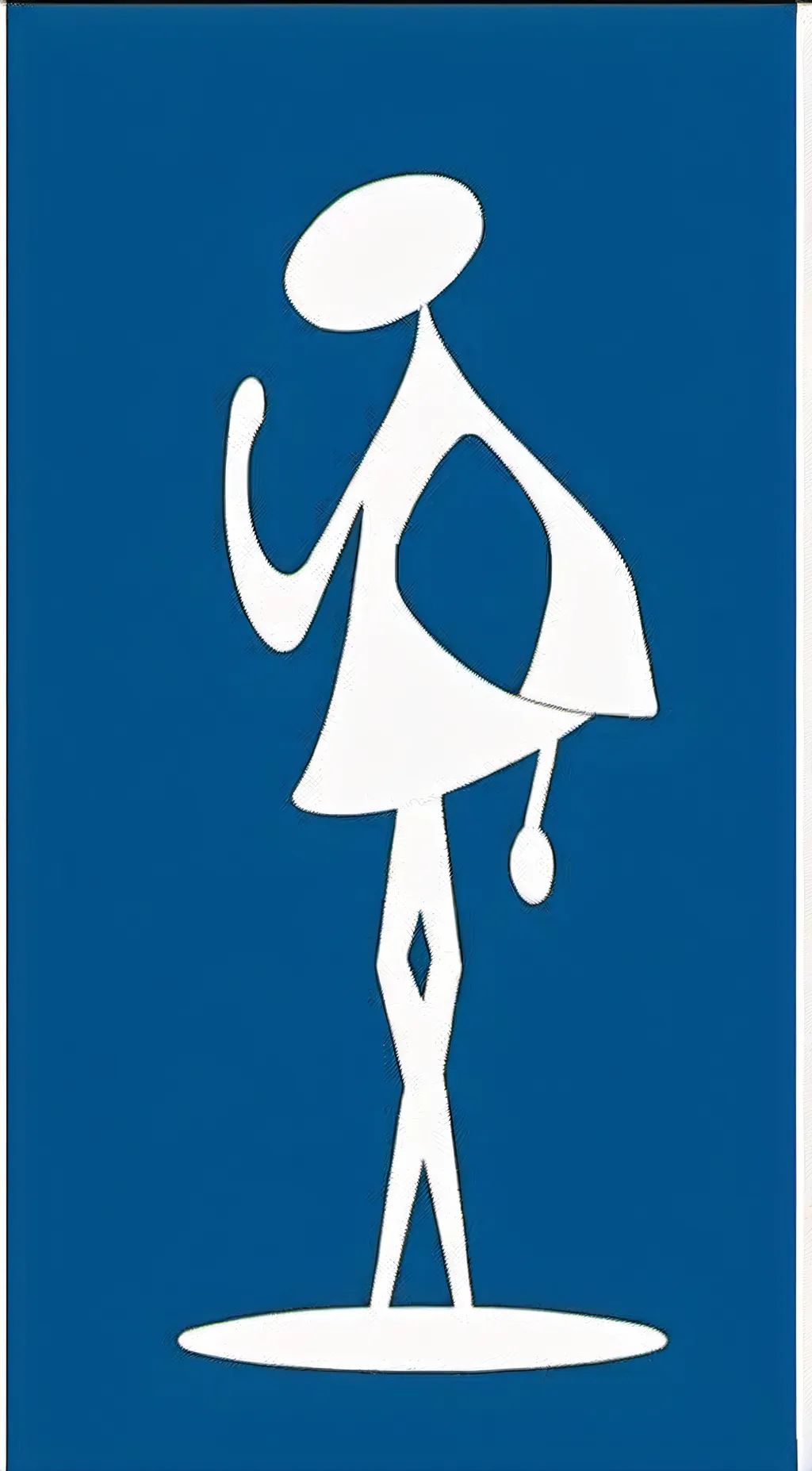 ai character: bathroom sign lady background