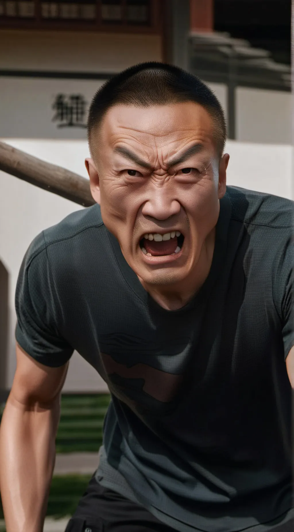 ai character: Angry Chinese man background