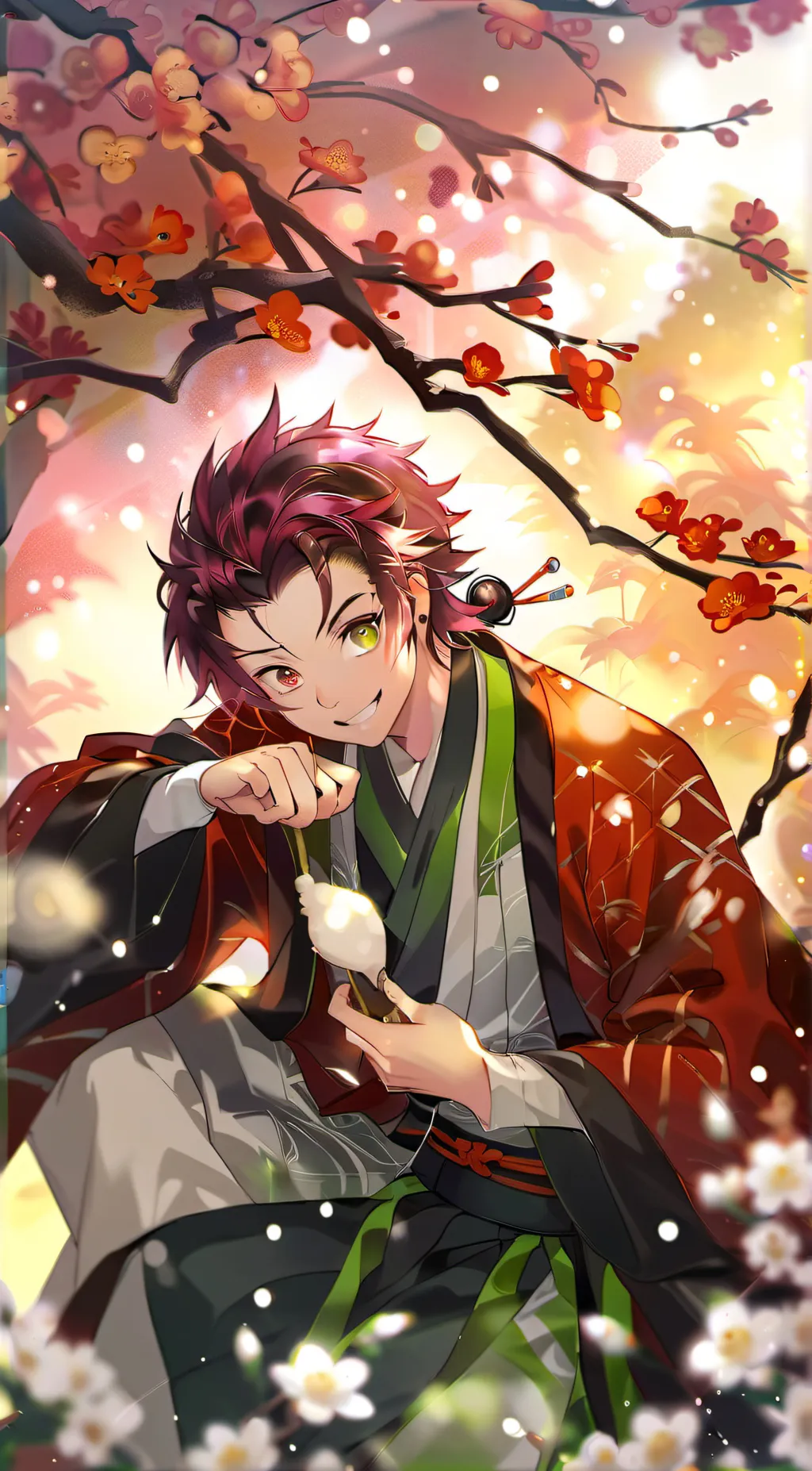 ai character: Tanjiro  background