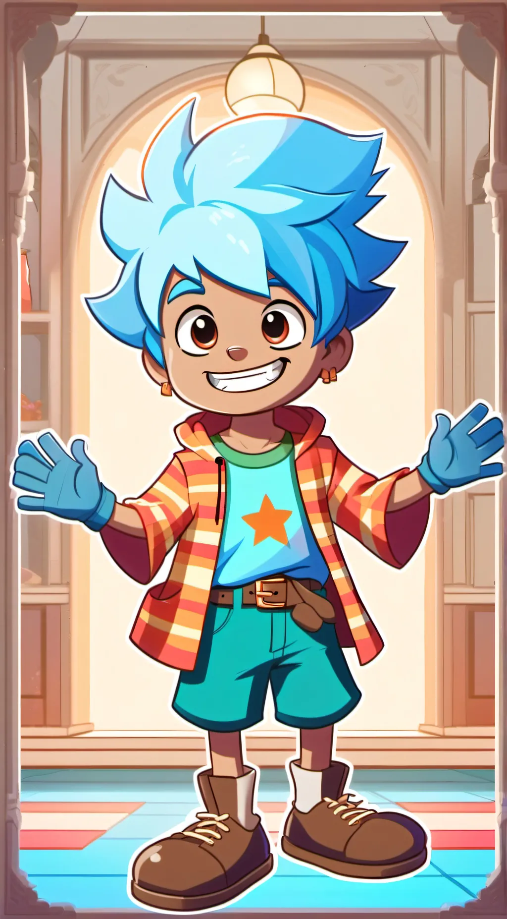 ai character: blue  background