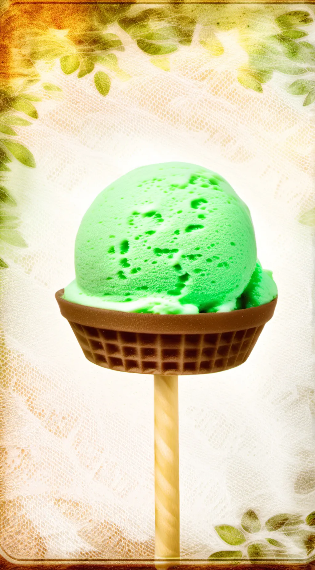 ai character: ur ice cream  background