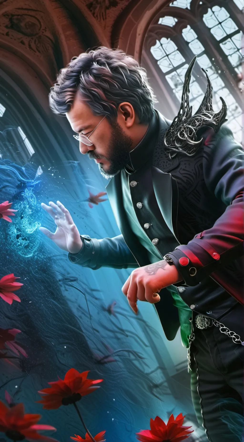 ai character: Justin Francis  background