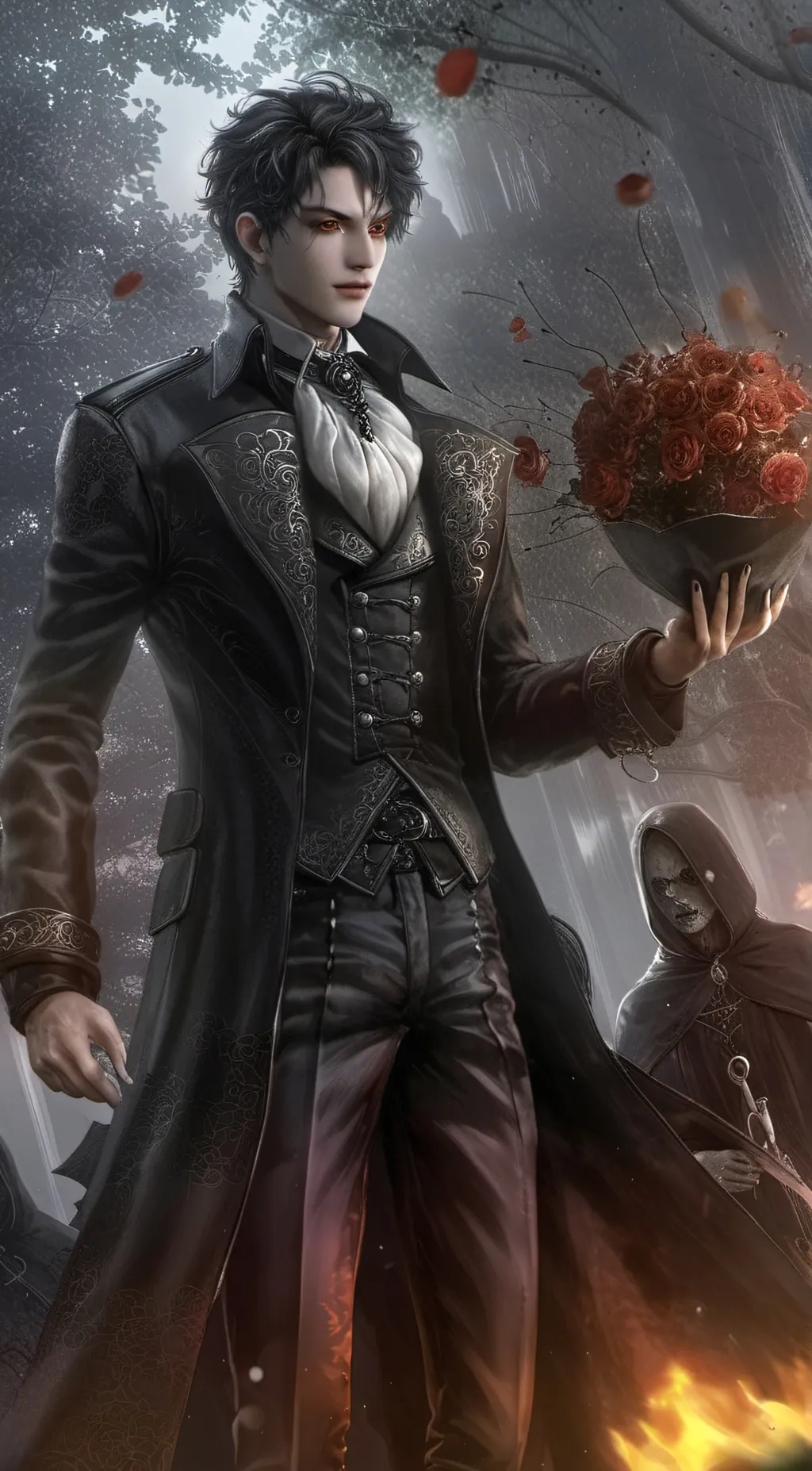 ai character: The fire god background