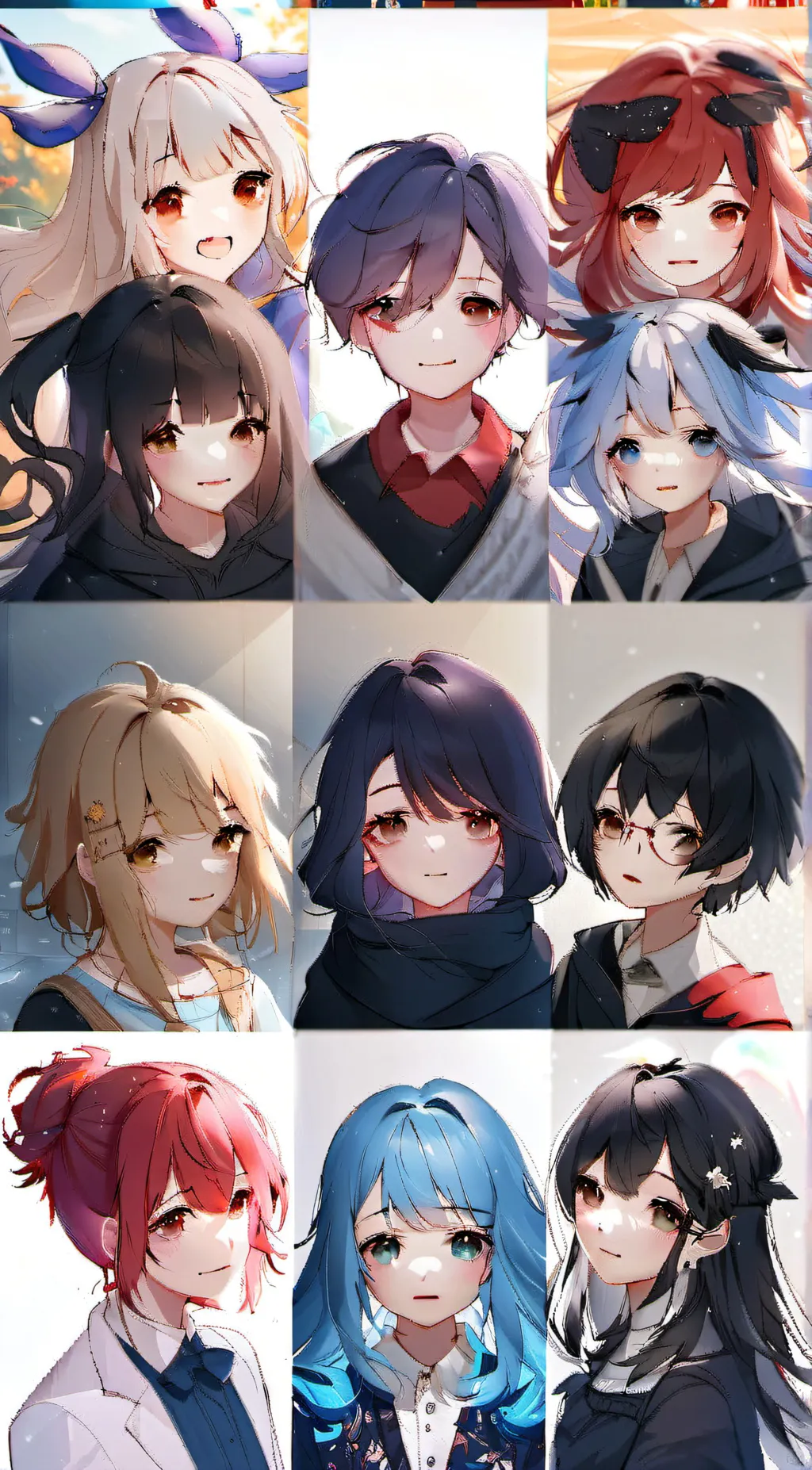 ai character: a group of girls background