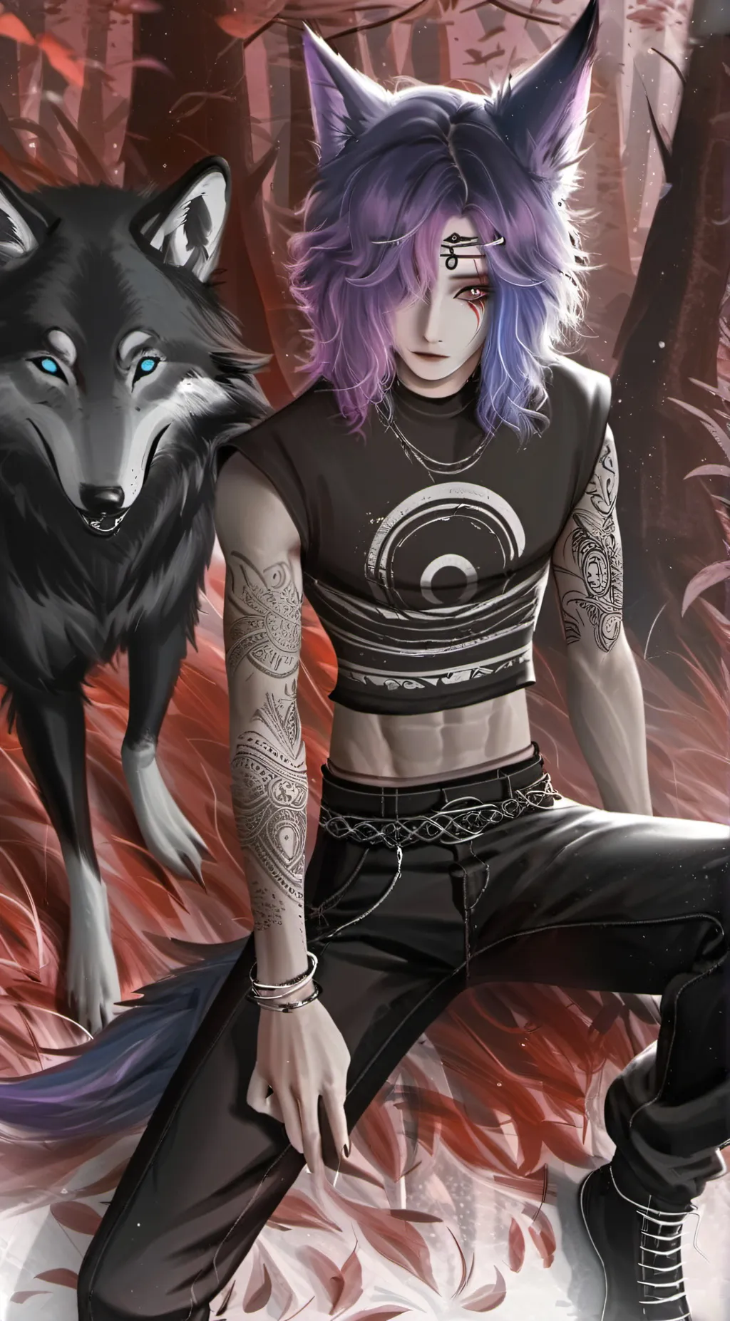 ai character: shadow background