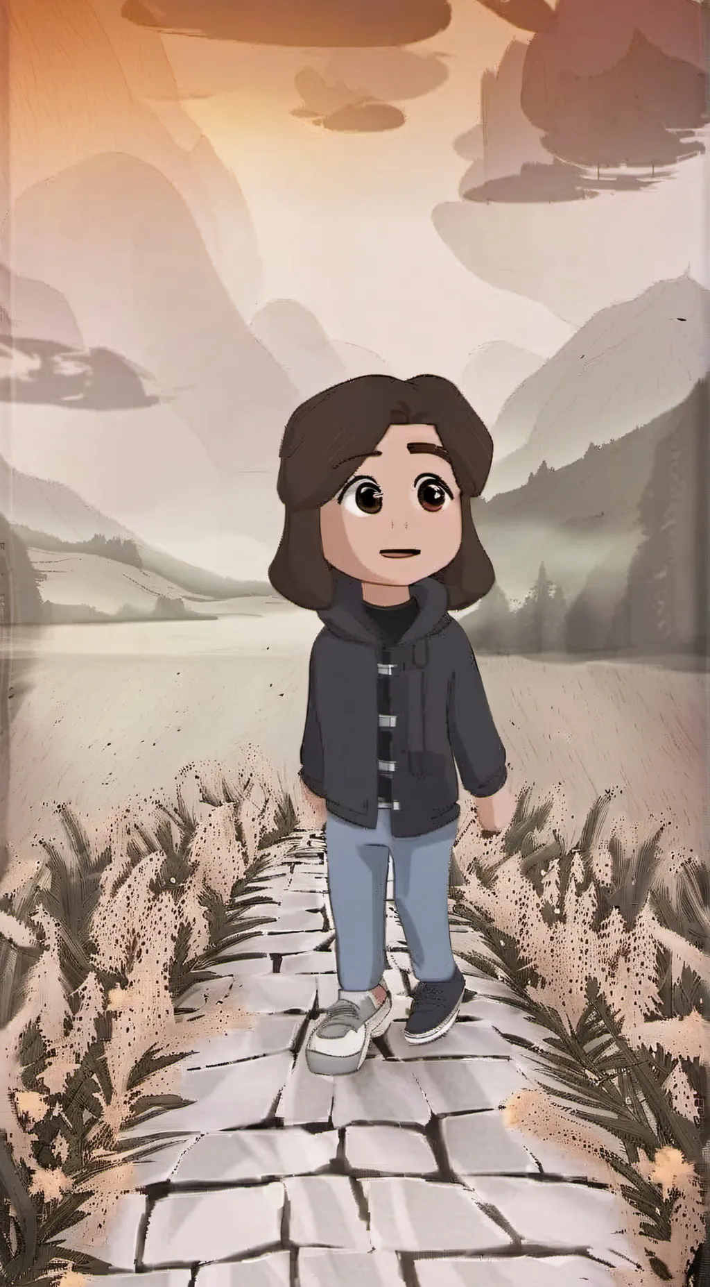 ai character: maddie(matt animez background