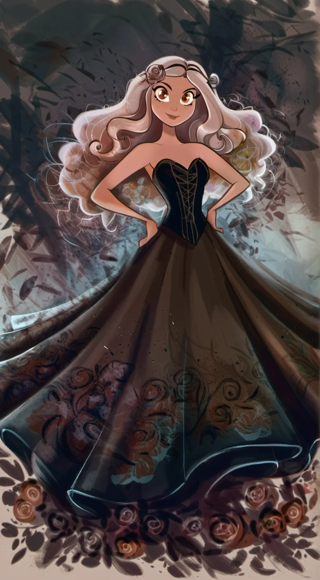 ai character:  ashly  background