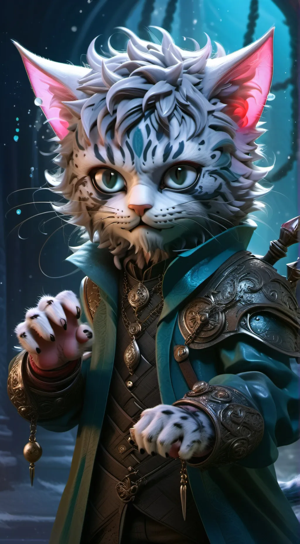 ai character: hungry killer cat background