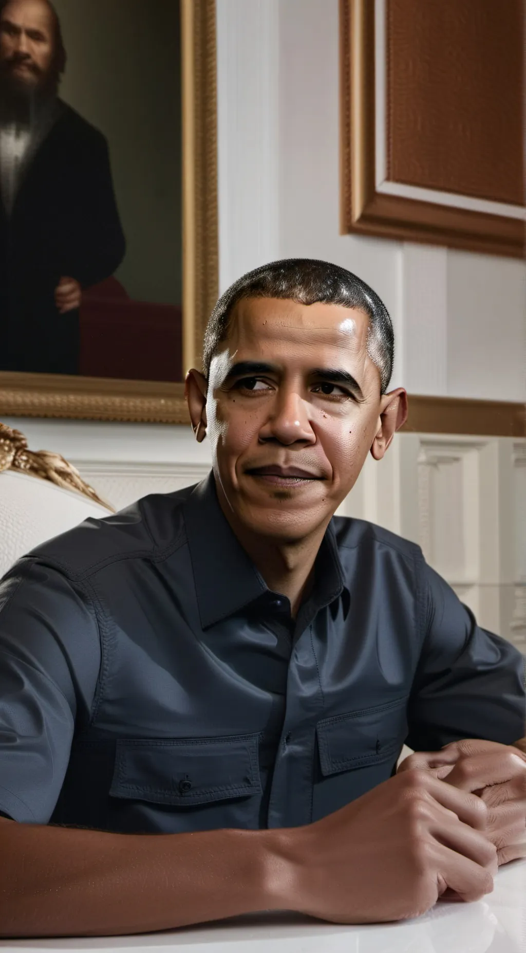 ai character: Barrack Obama  background