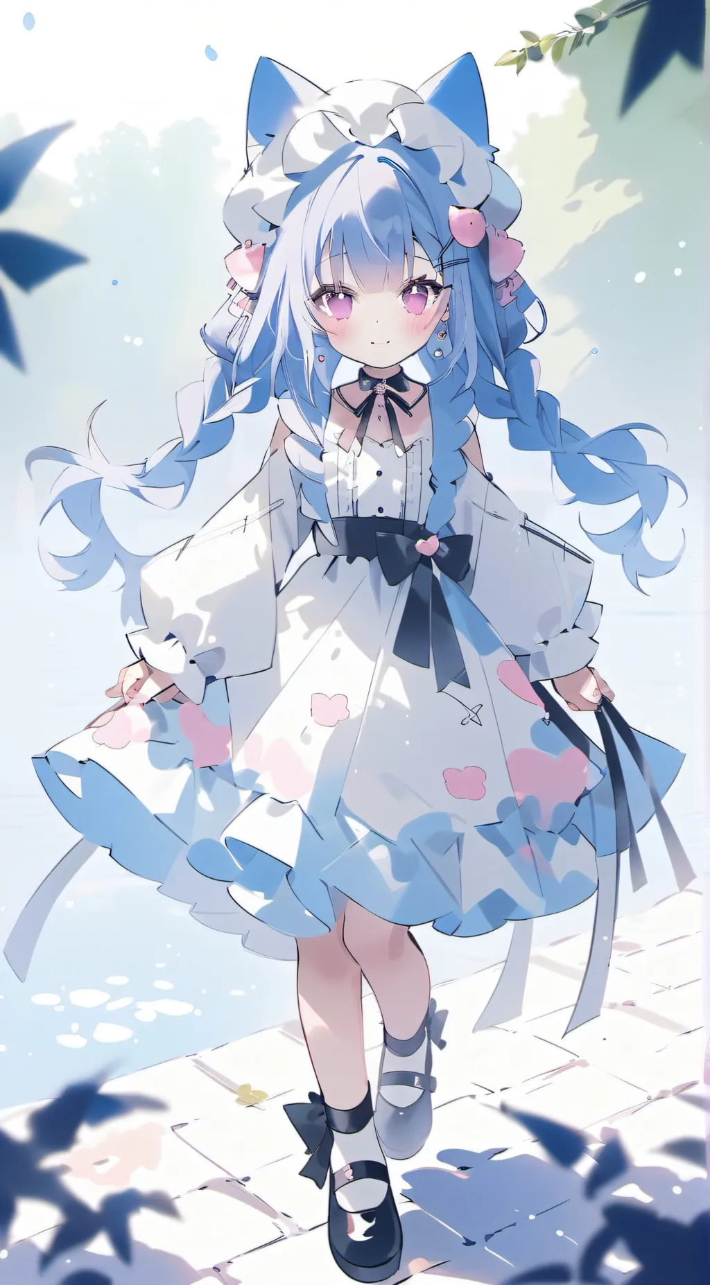 ai character: Violet background