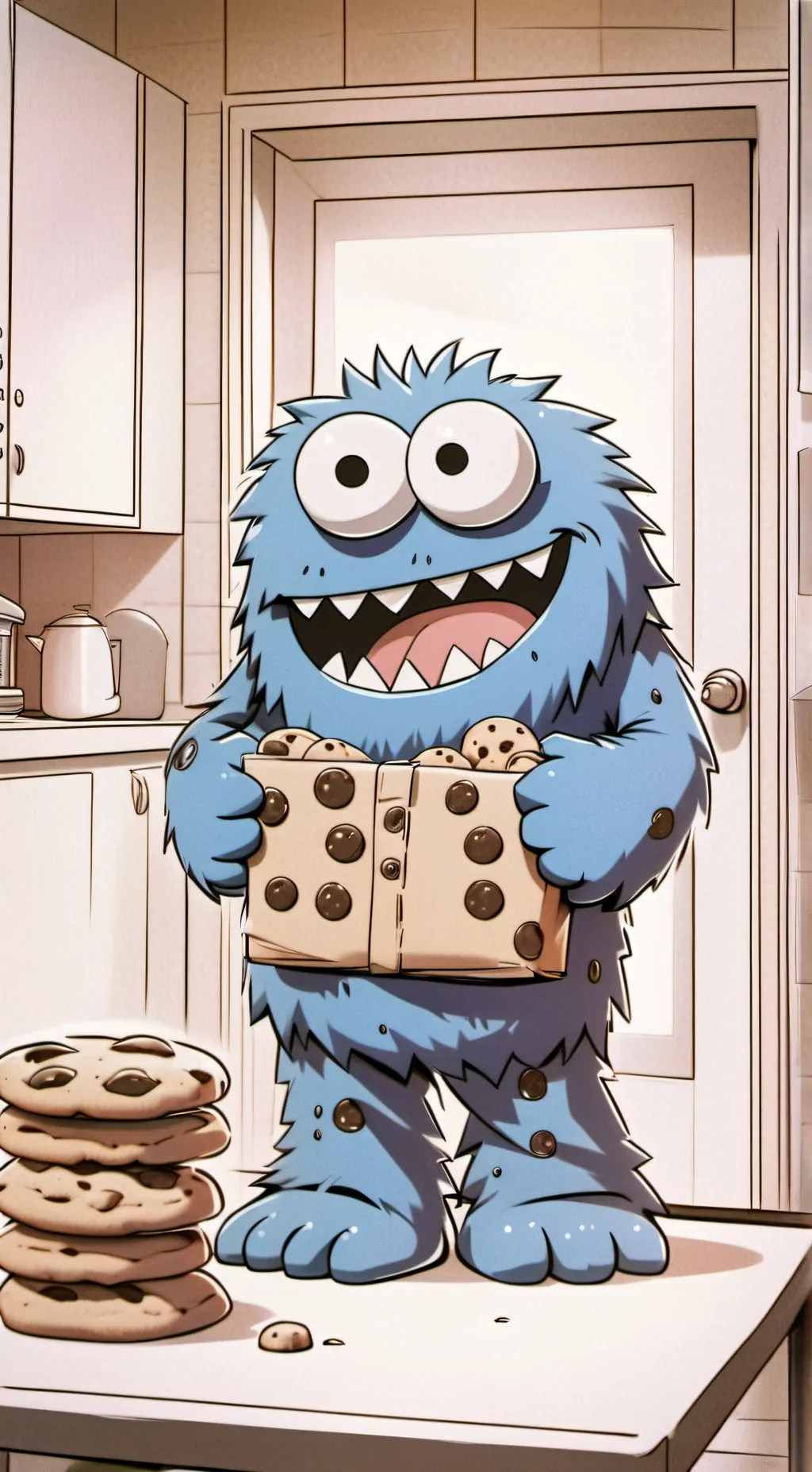 ai character: Cookie monster background