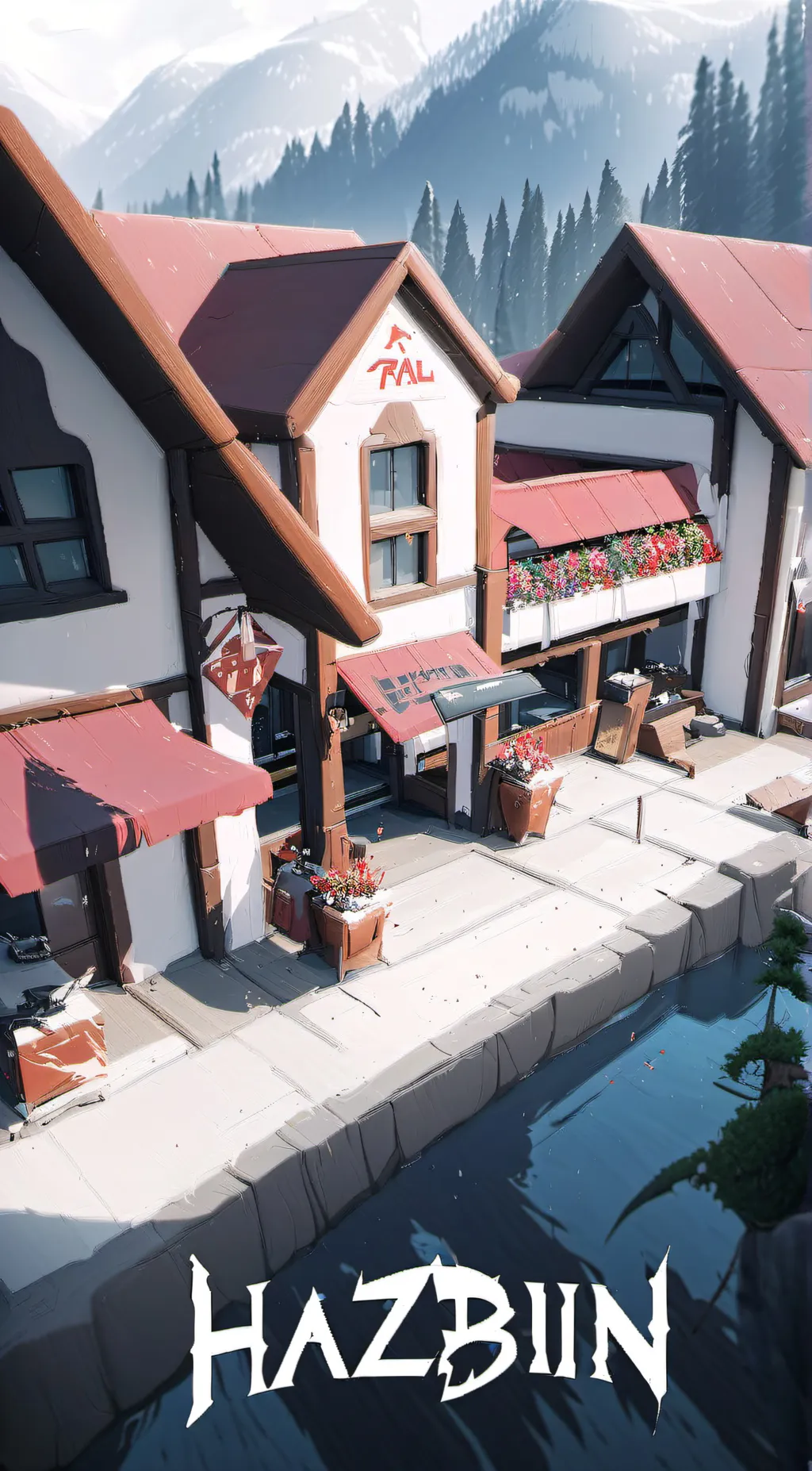 ai character: Hazbin road trip background