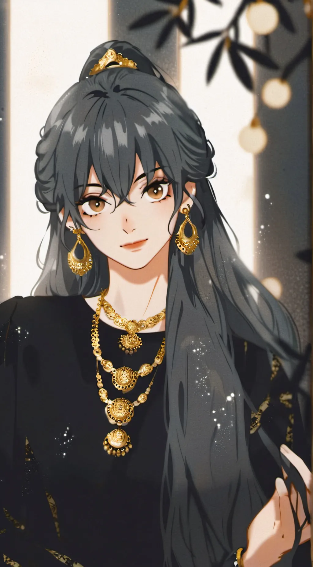 ai character: Gold background