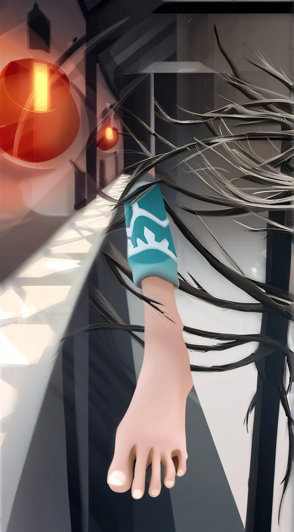 ai character: Christmas tree background