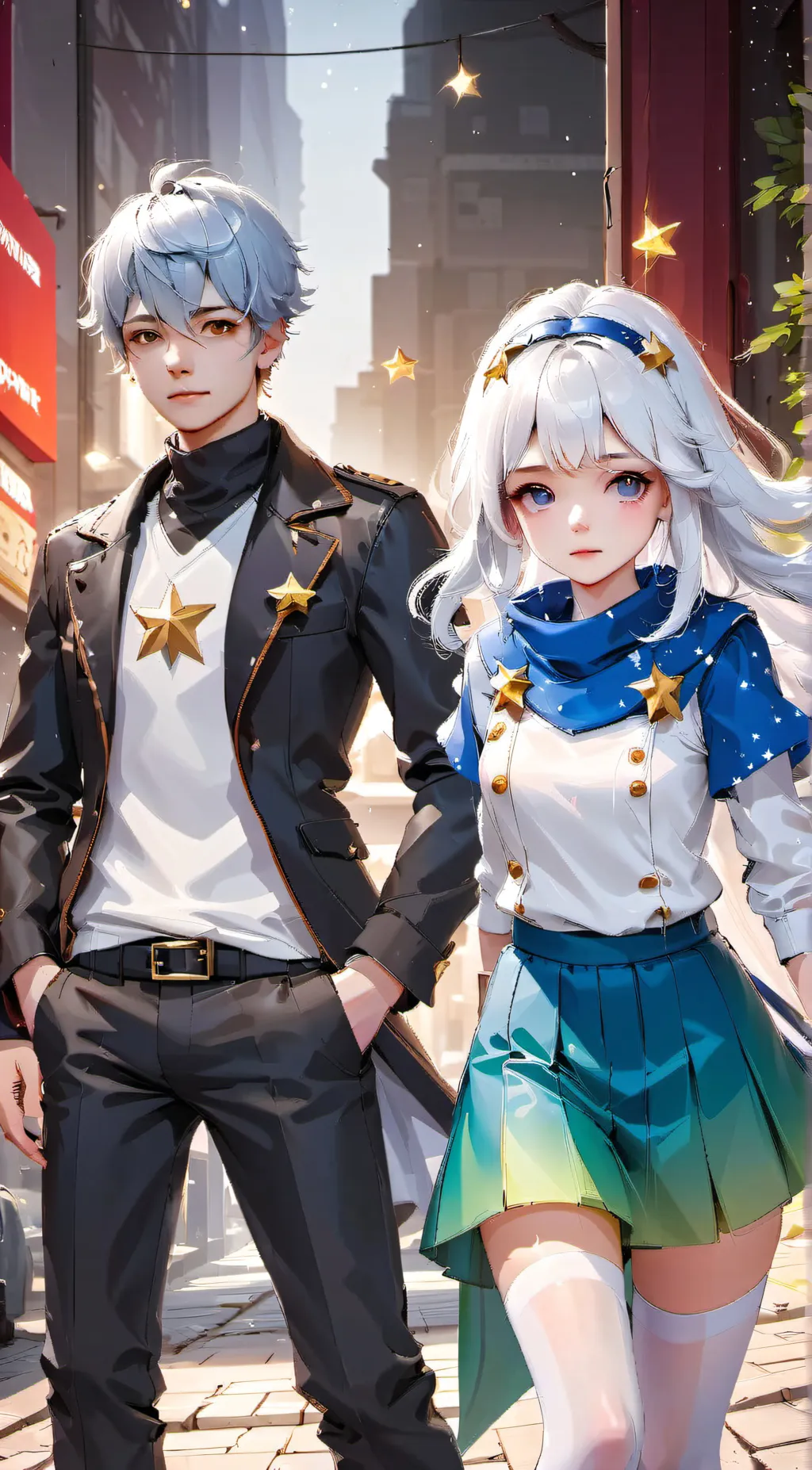 ai character: Moon and Earth background