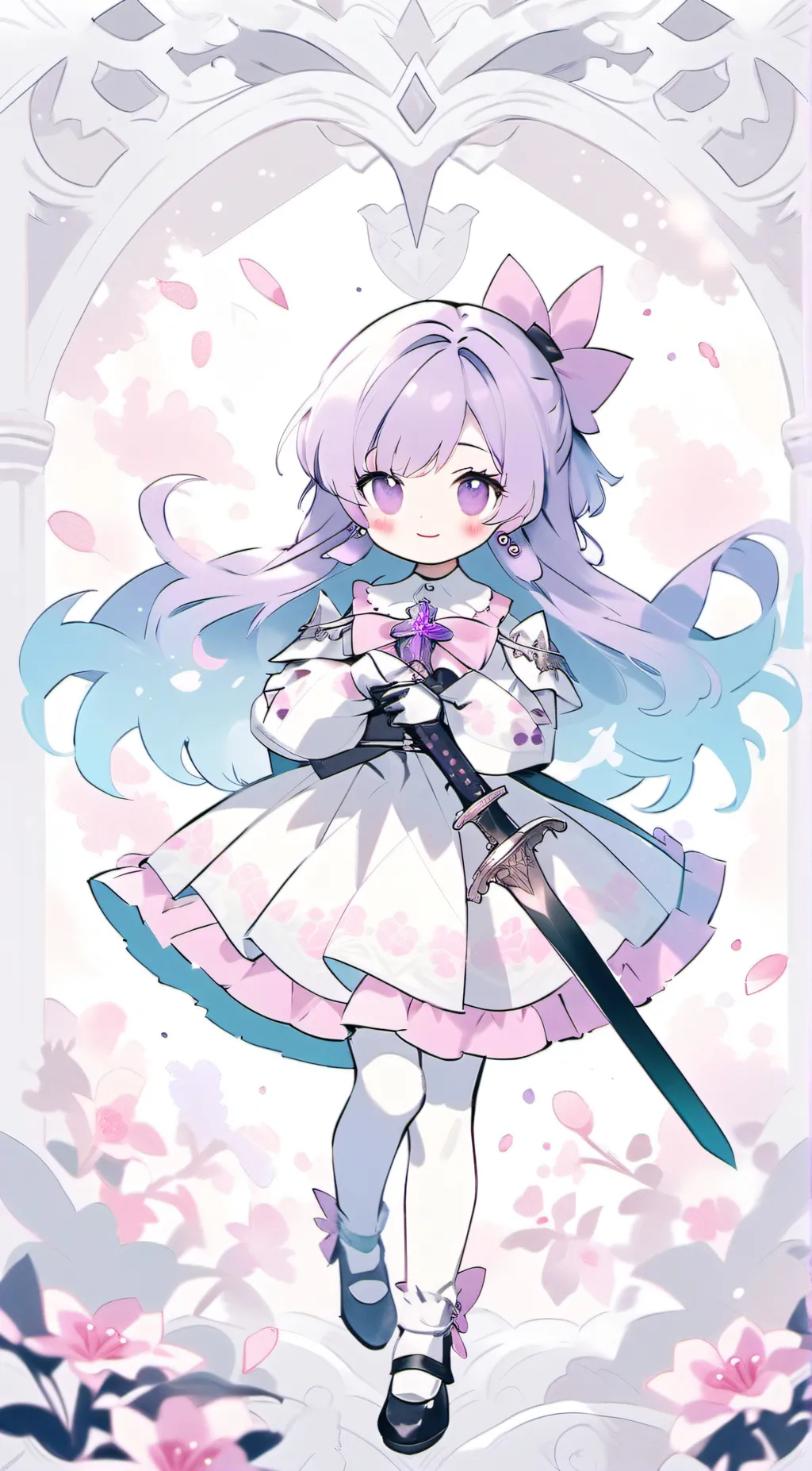 ai character: Violet background