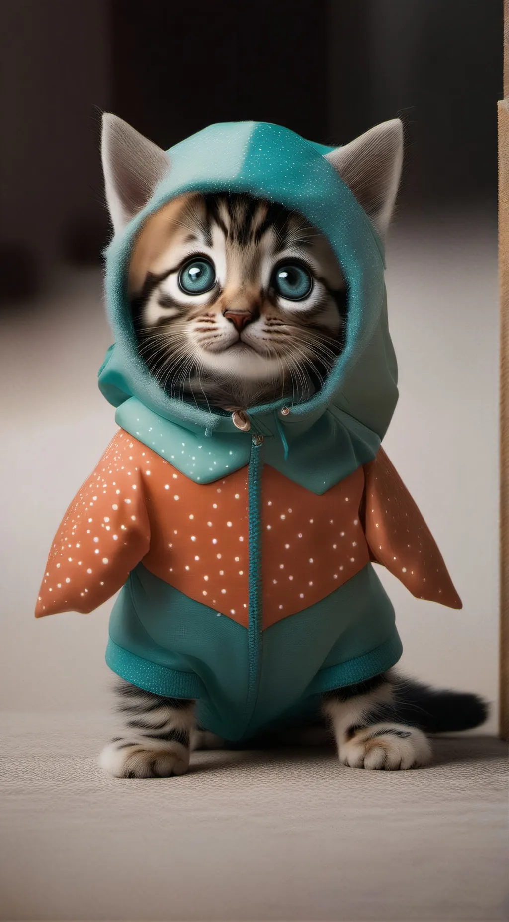 ai character: Fish costume  background