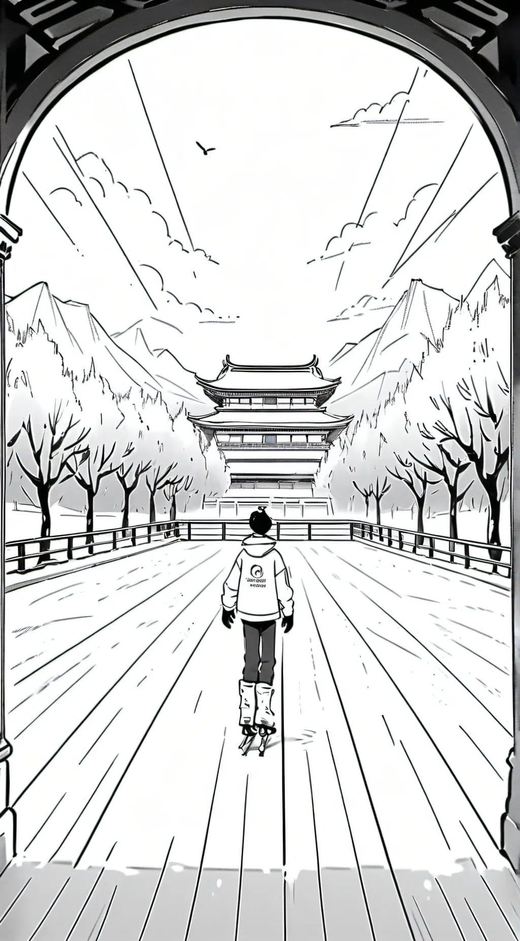 ai character: MHA (Ice skating)  background