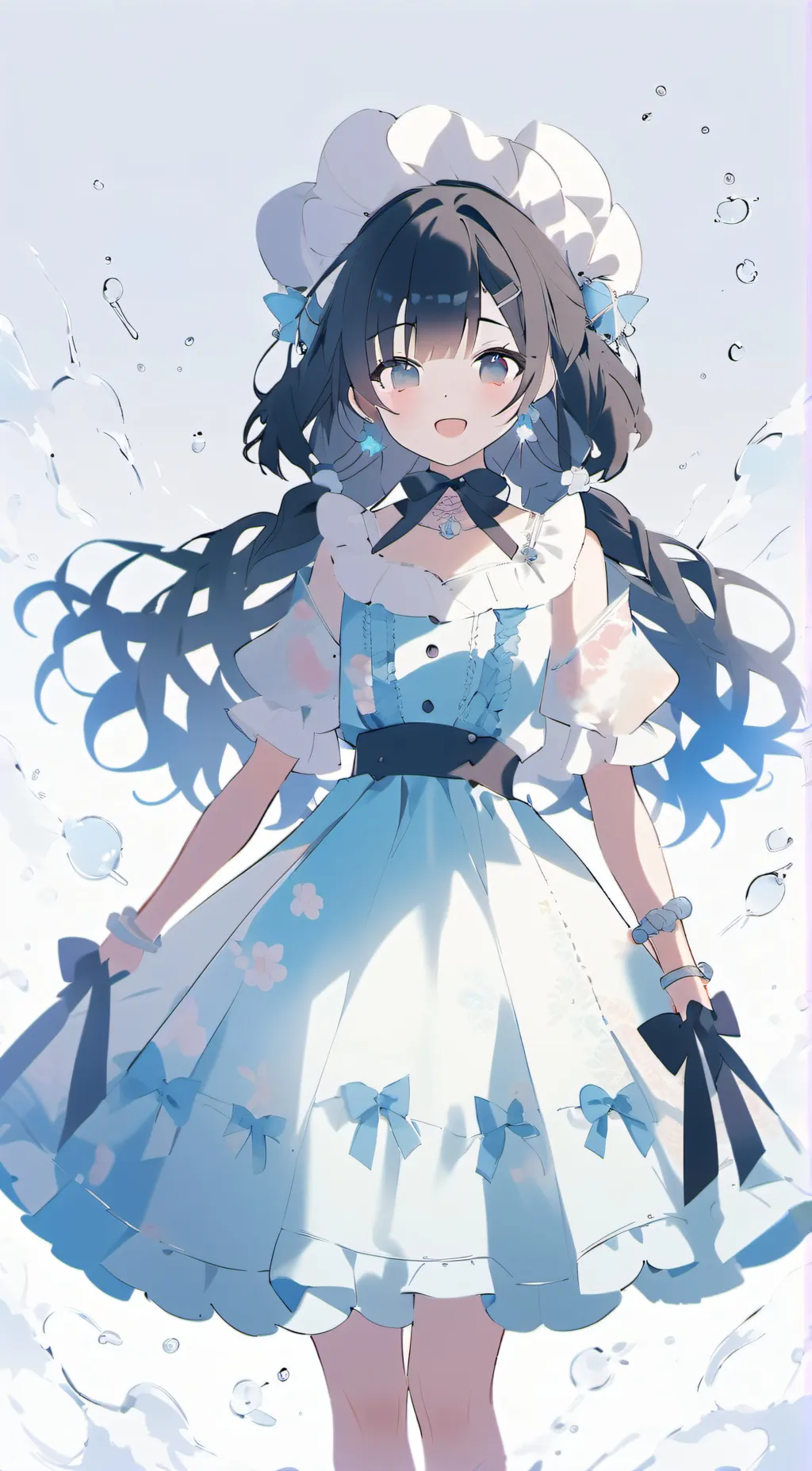 ai character: tv woman  background