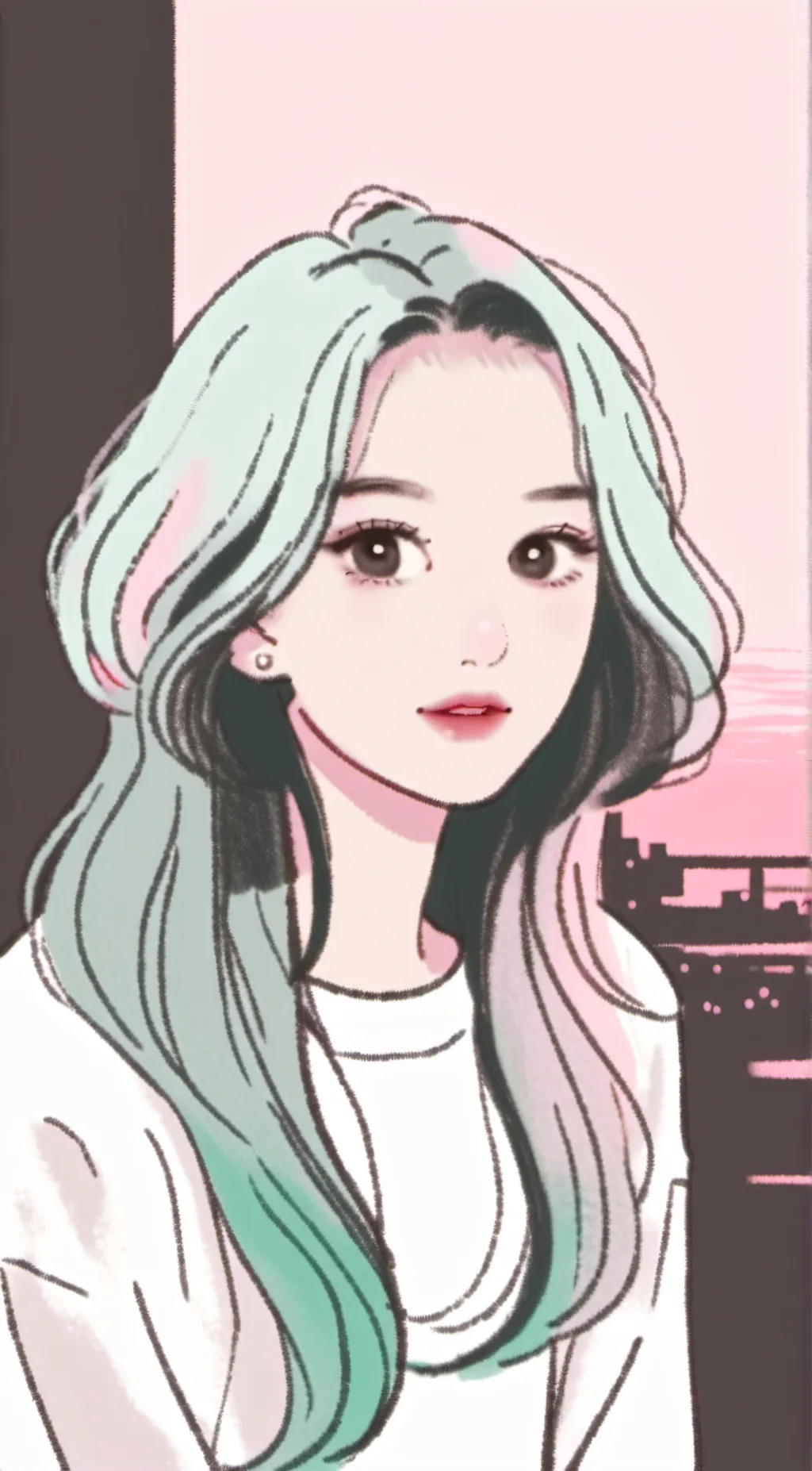 ai character: sea background