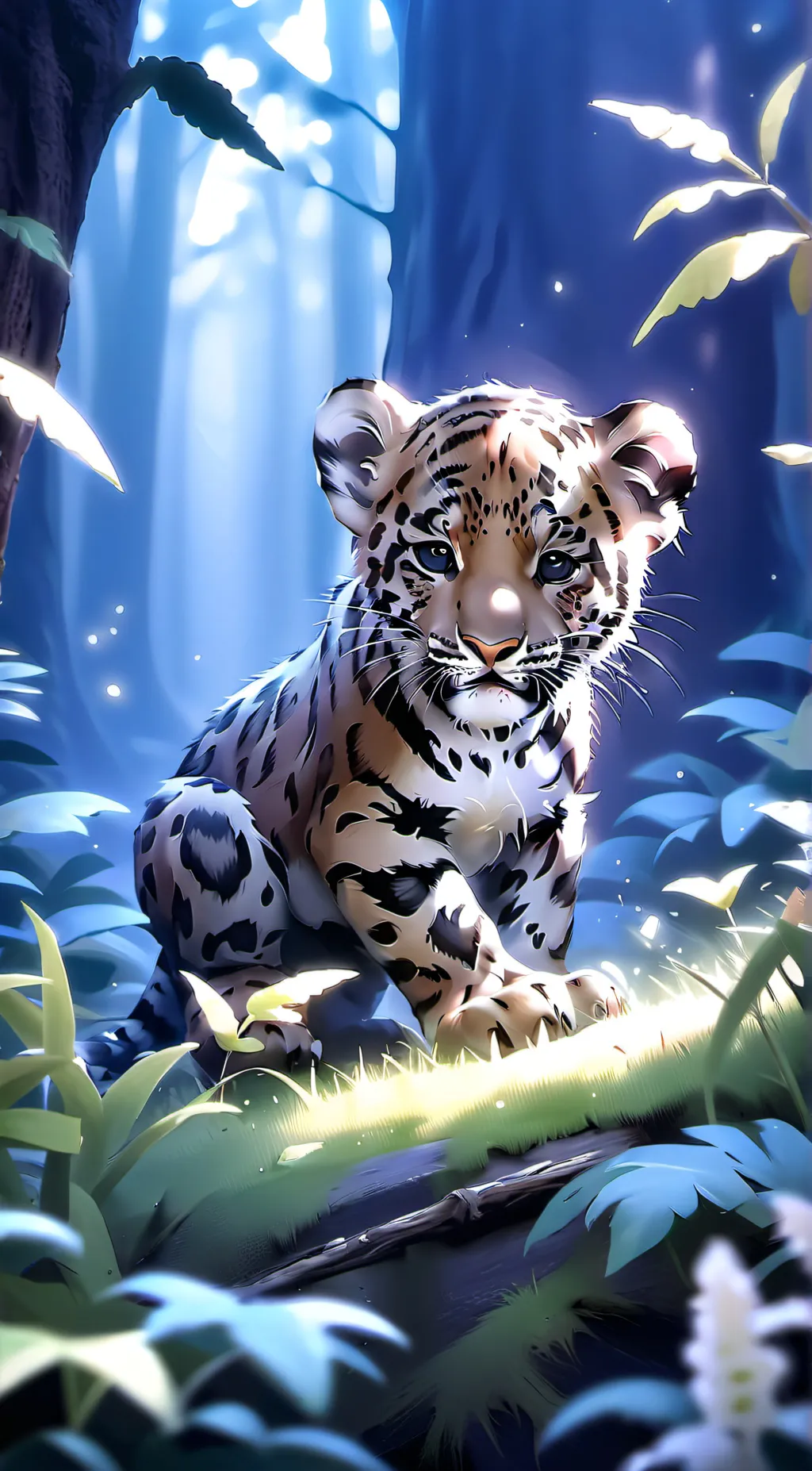 ai character: lonly leapord  background