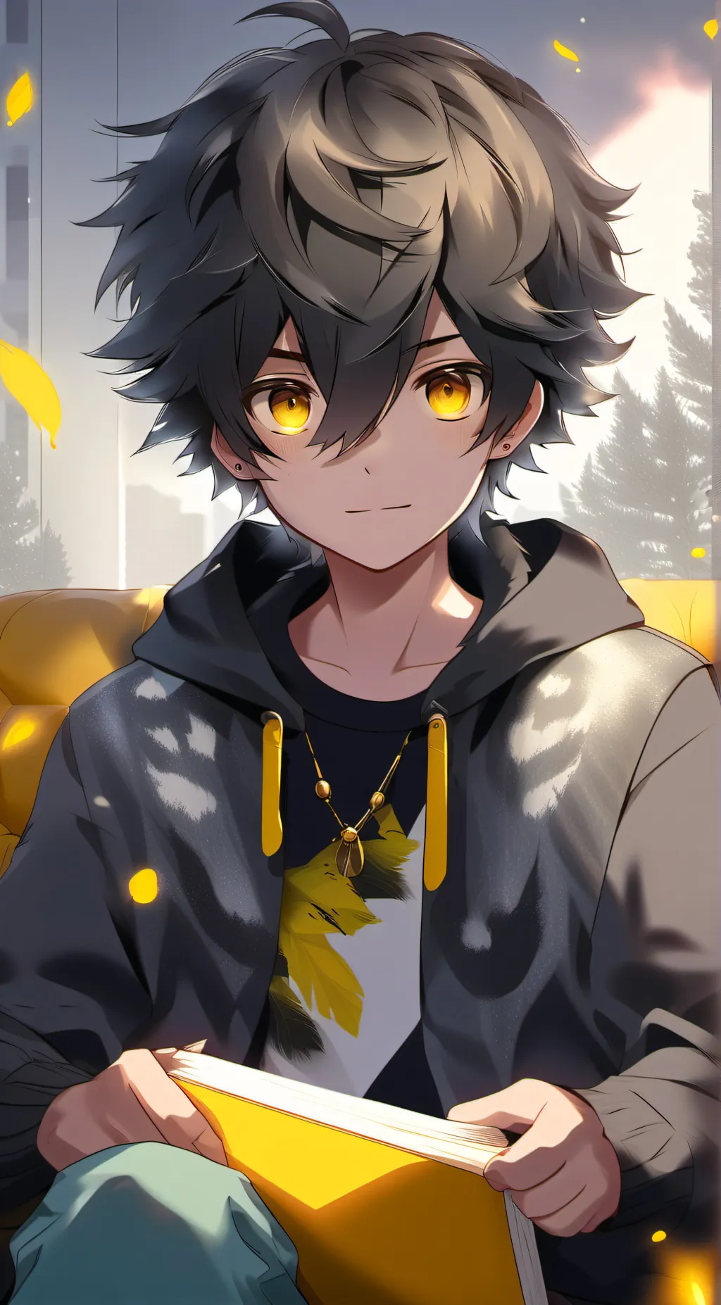 ai character: gold background