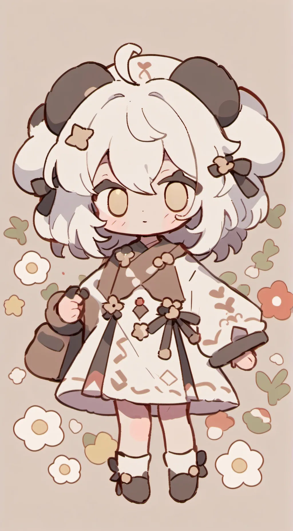 ai character: Panda girl. background