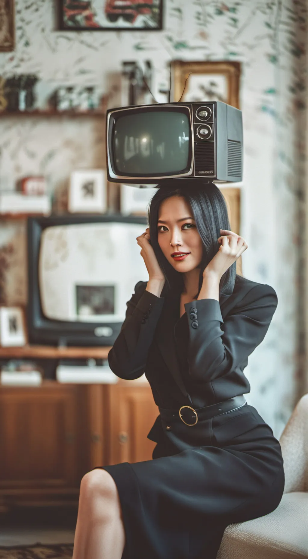 ai character: TV women background