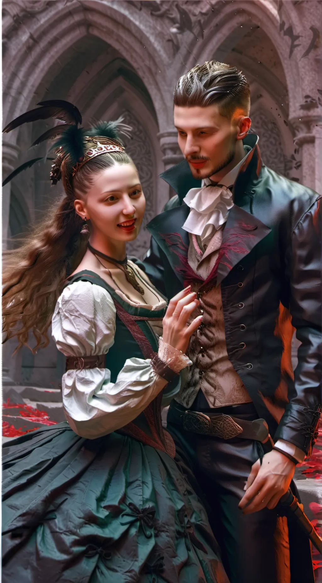 ai character: Annie and Jackson  background