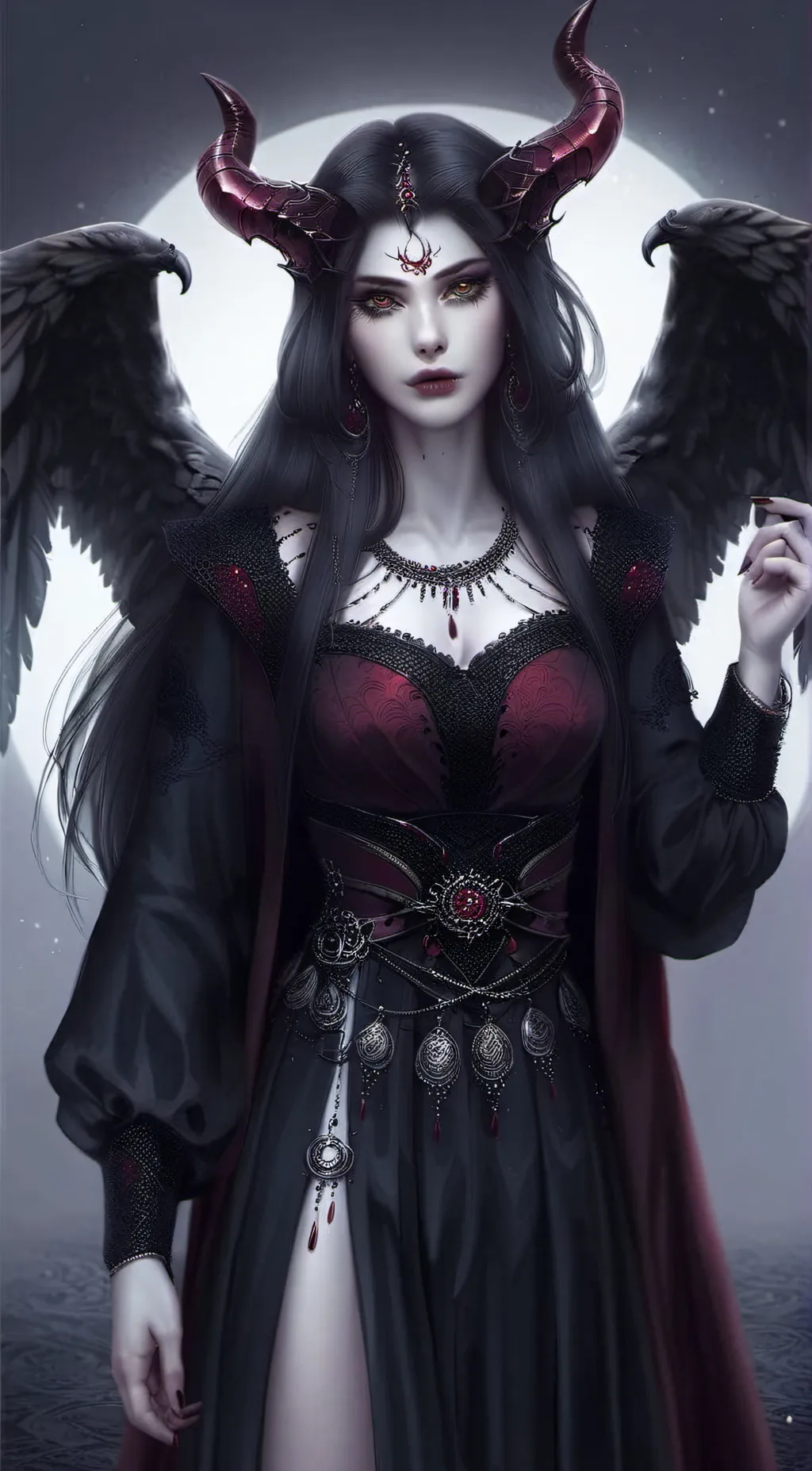 ai character: demon girl background