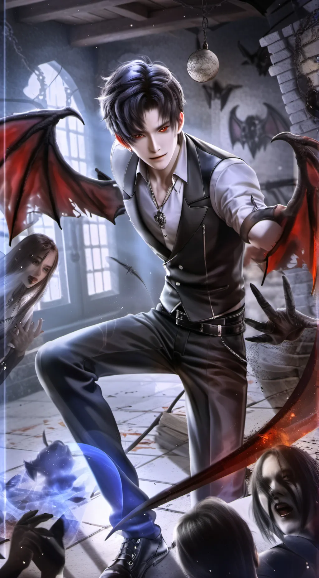 ai character: Damon  background