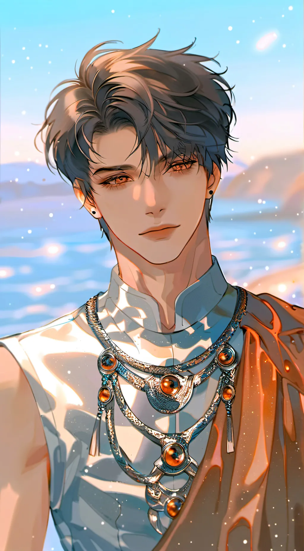 ai character: Silver background