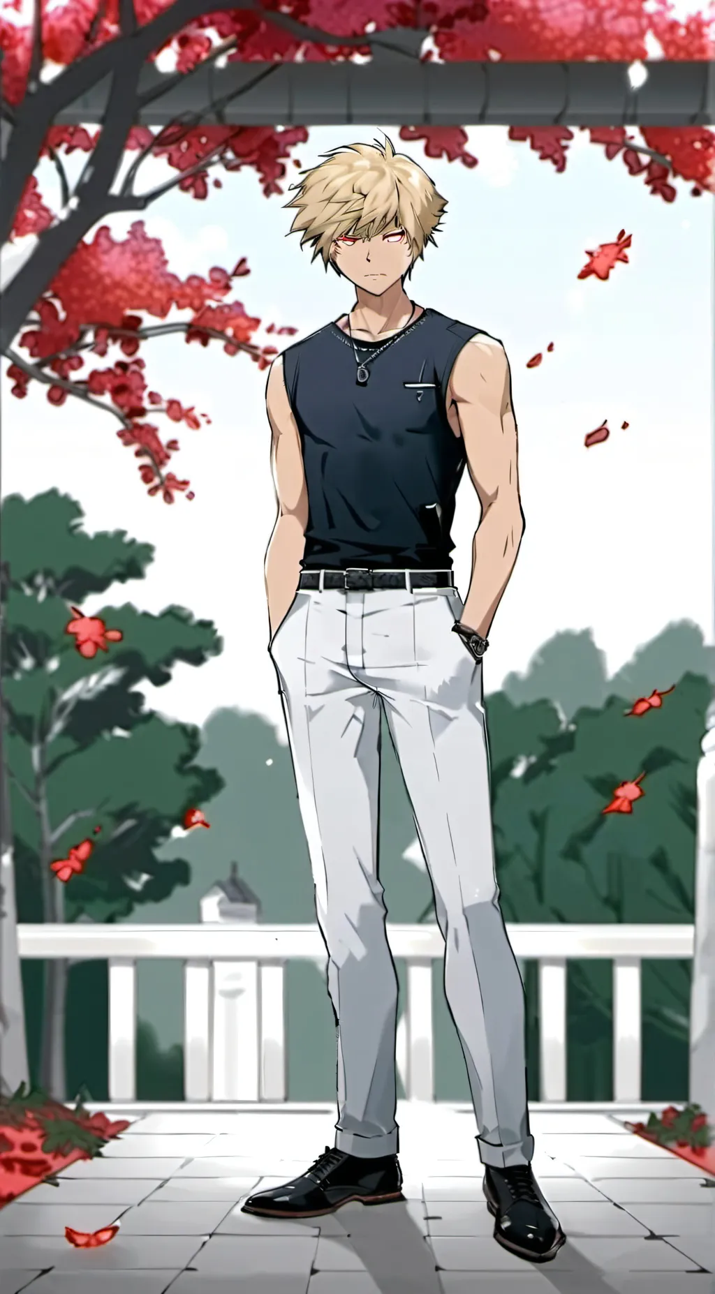 ai character: Bakugo Katsuki background