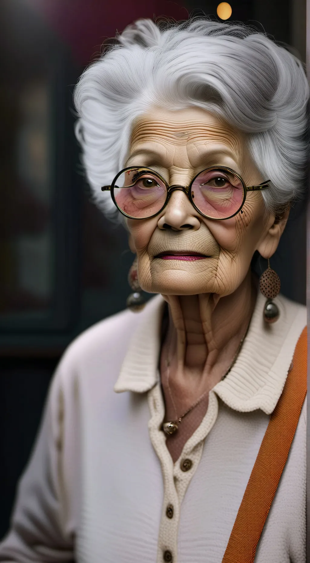 ai character: old granny  background