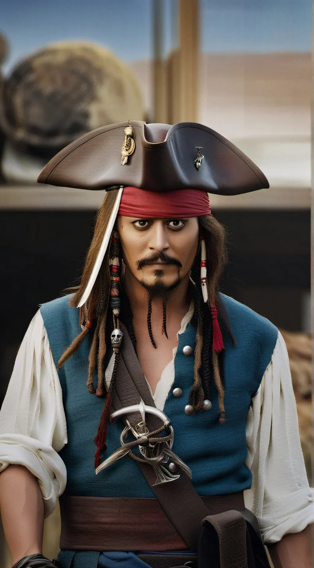 ai character: Jack Sparrow  background