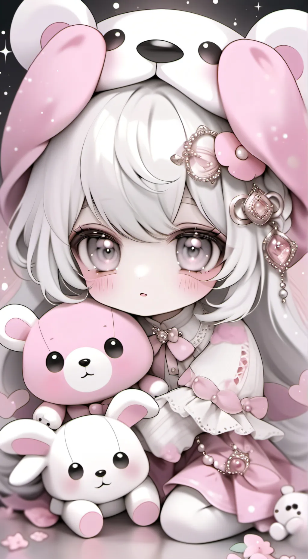 ai character: Ruby blossom background