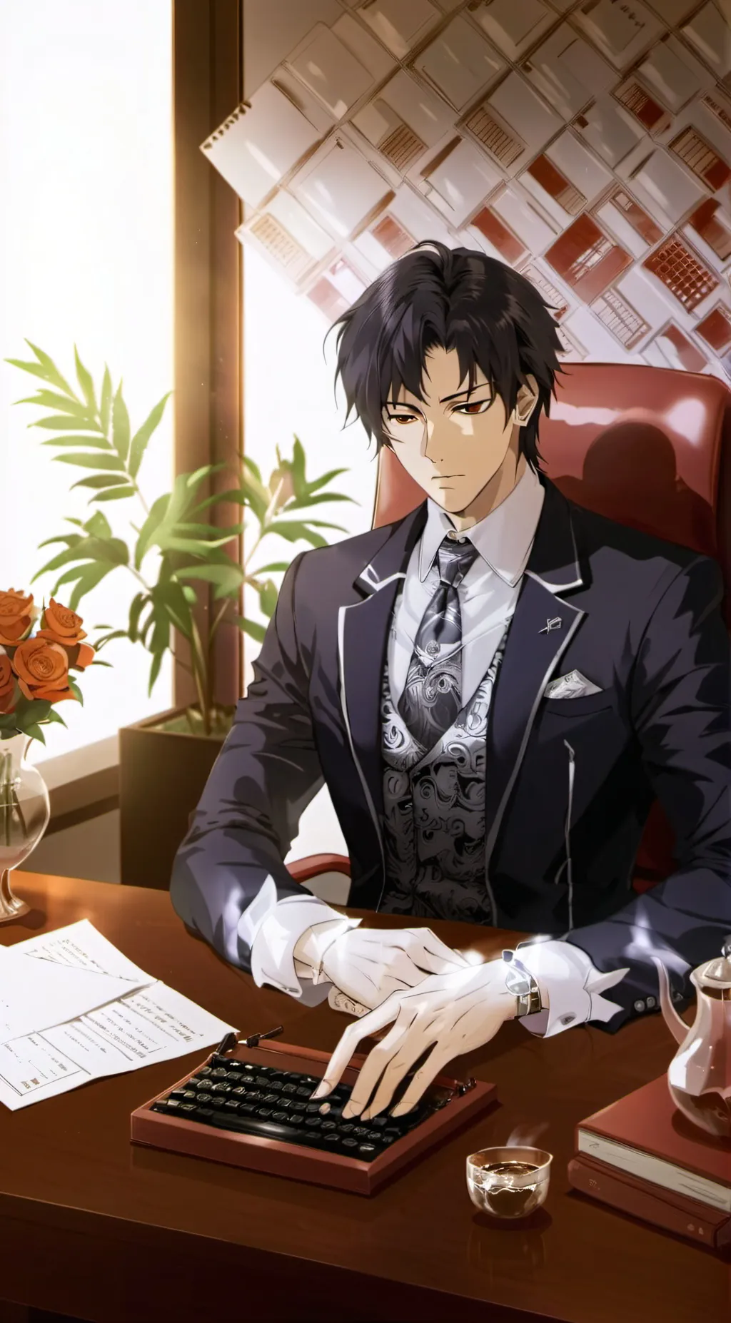 ai character: Tristan Rye Noir background