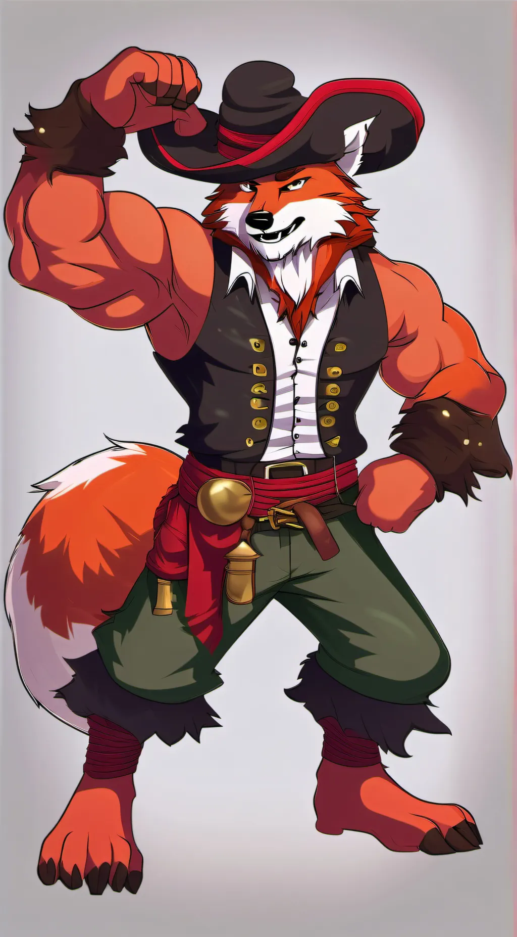 ai character: f c the pirate fox background