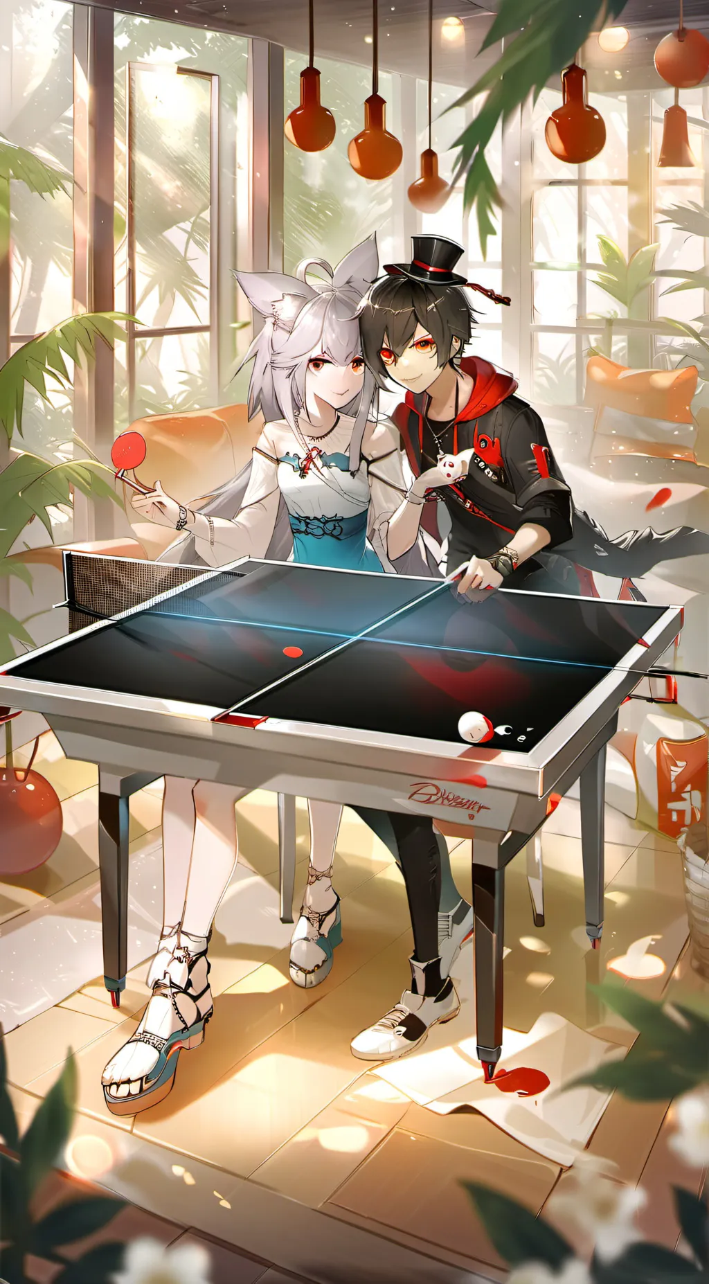 ai character: hazbin pig pong background