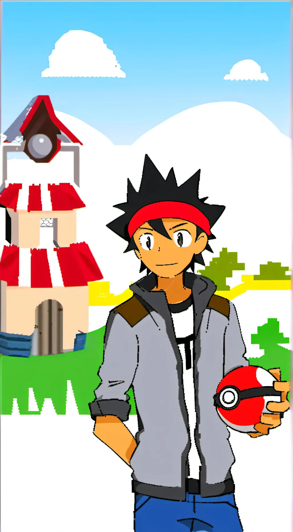 ai character: Ash Ketchum  background