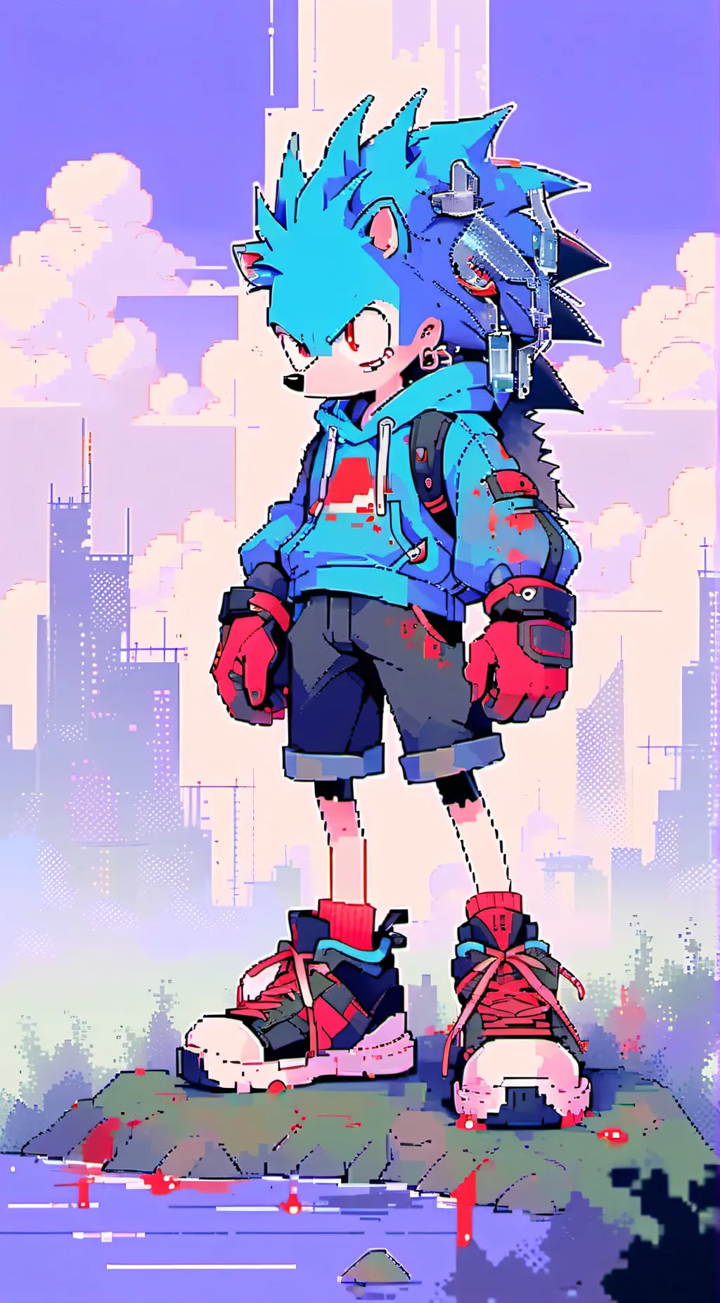 ai character: Sonic.EXE.. background