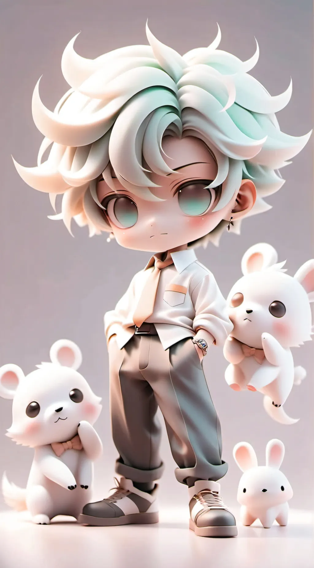 ai character: strawberry background