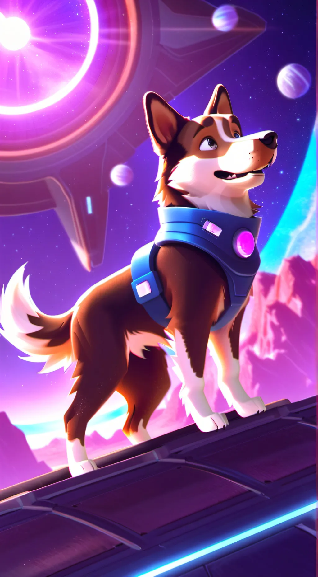 ai character: Buddy Space Dog background