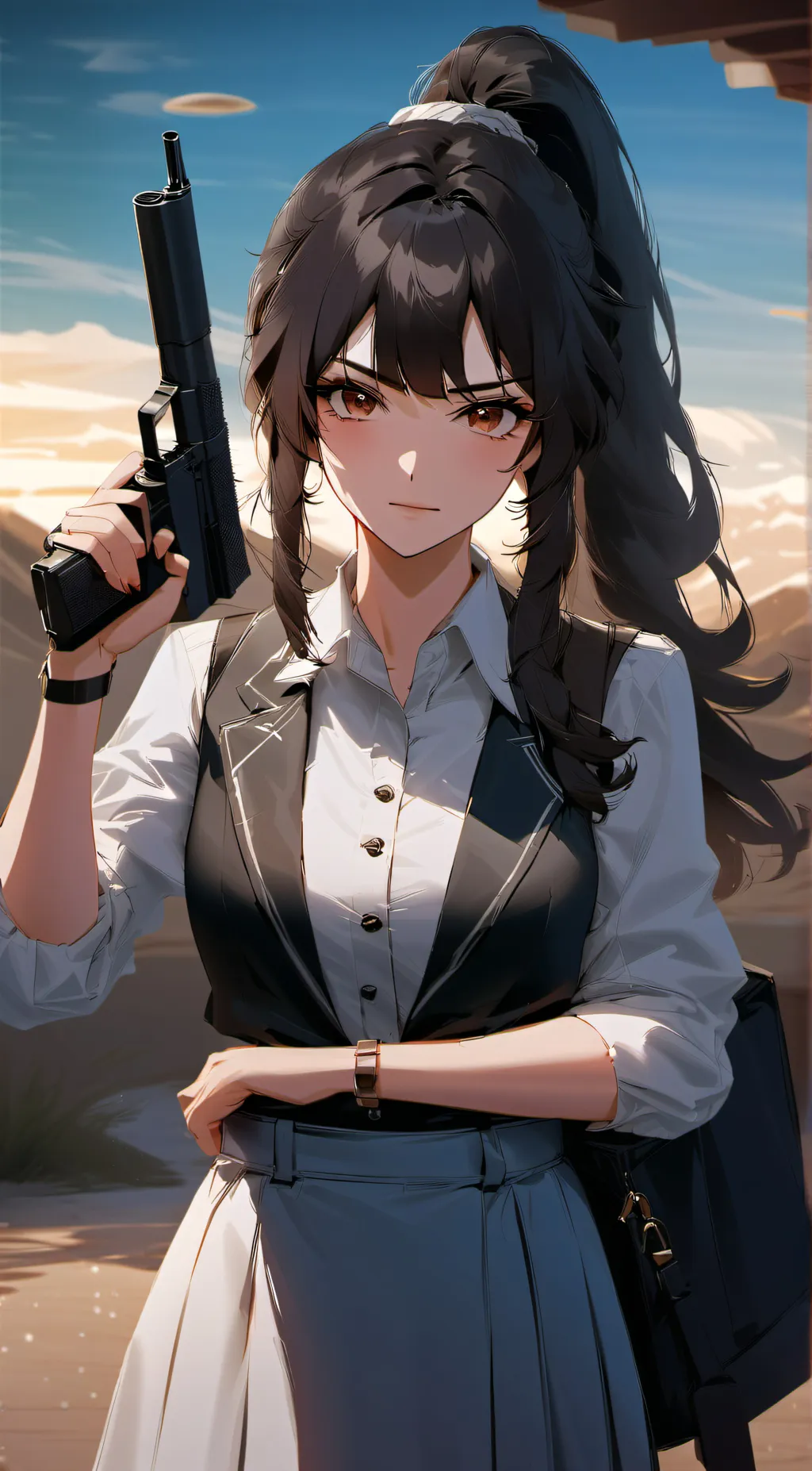 ai character: Tsuyoka  background