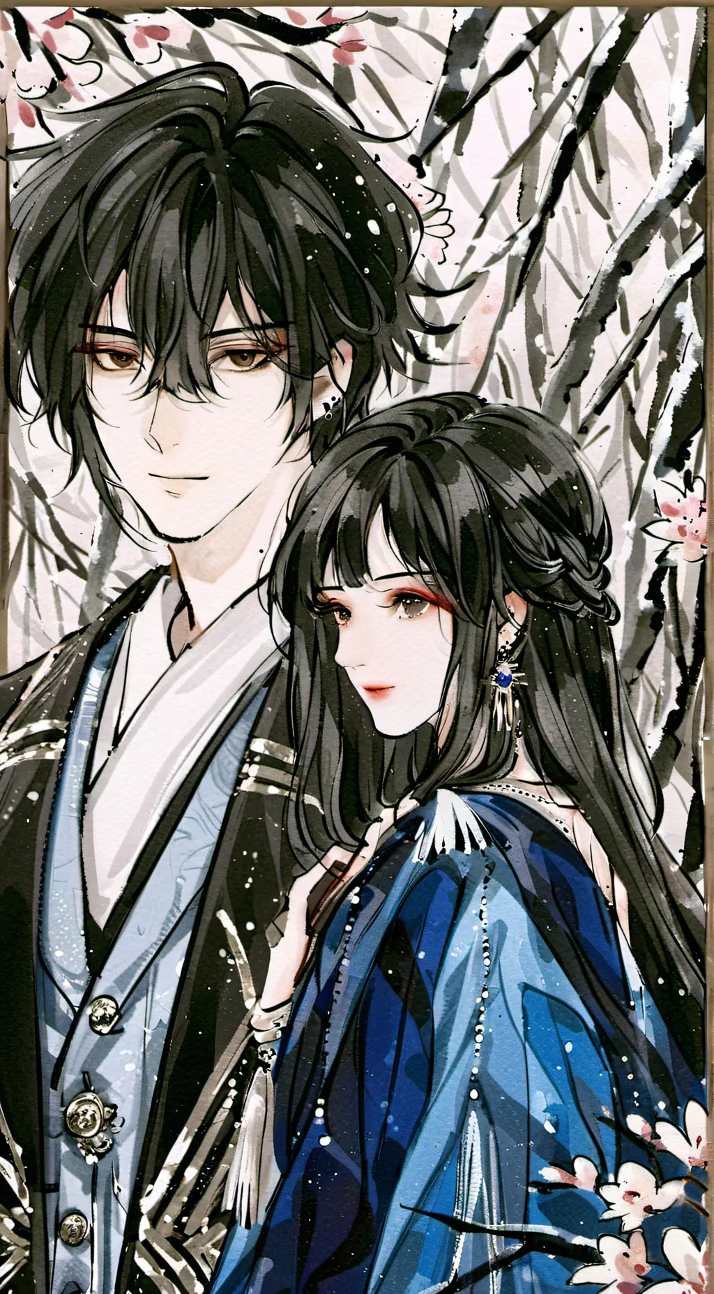 ai character: Aurora& Elijah  background