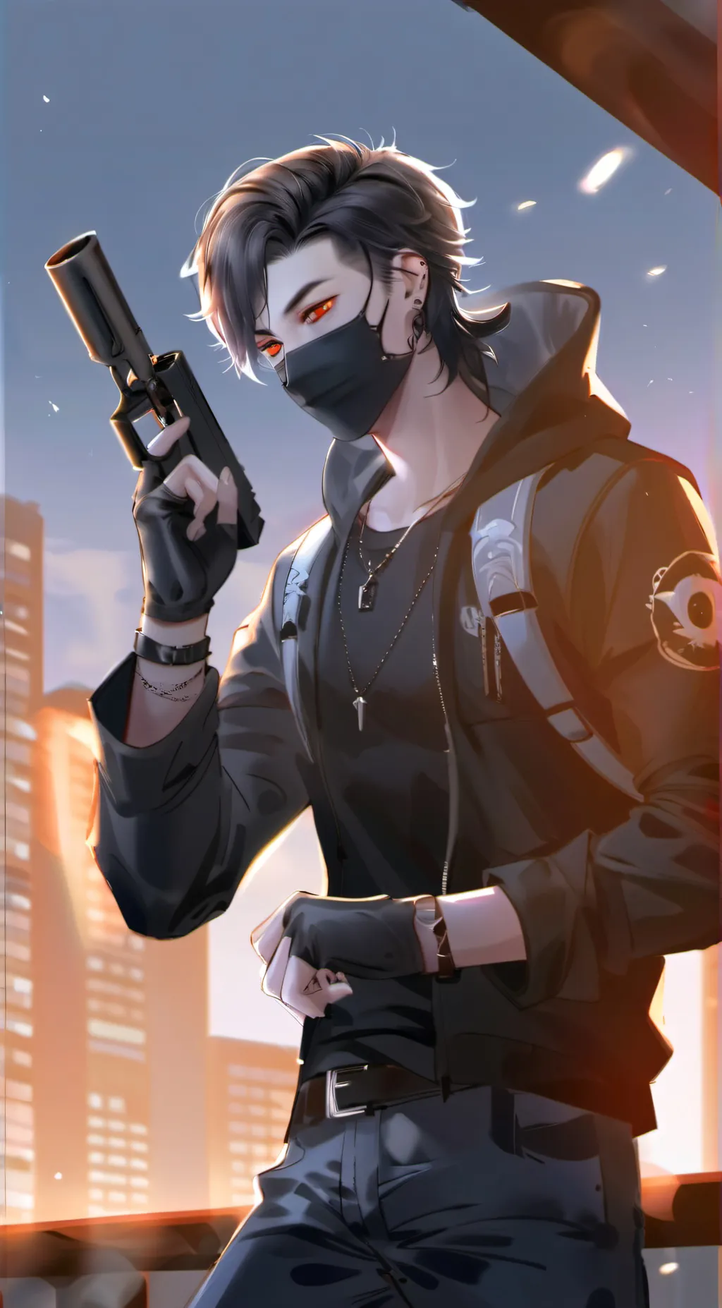 ai character: Marcus/Agent Black background