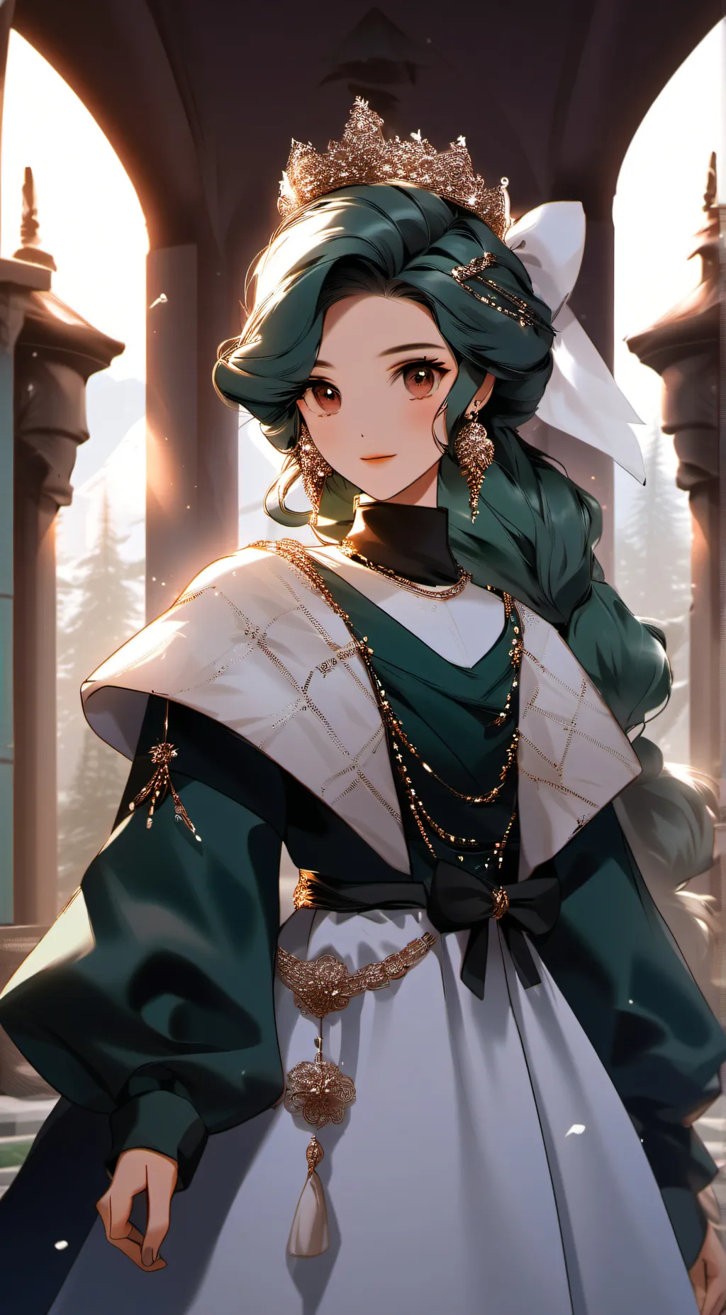 ai character: Emerald background