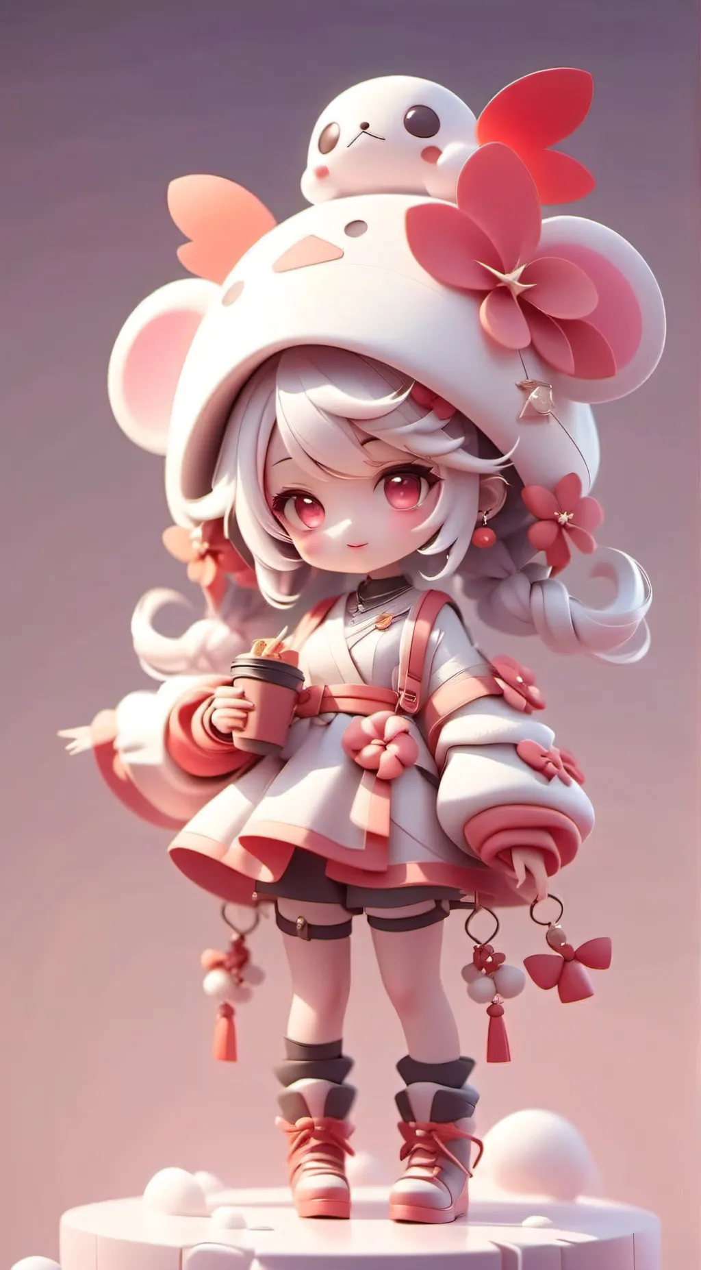 ai character: smiling critters background